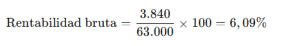 Cálculo de la rentabilidad bruta