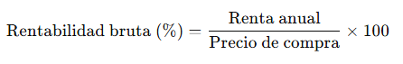 Fórmula de la rentabilidad bruta